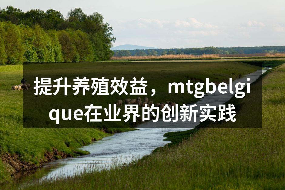 提升养殖效益，mtgbelgique在业界的创新实践